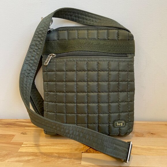 Lug Quilted Green Crossbody Bag With Adjustable Strap & Multiple Compartments - Picture 9 of 9